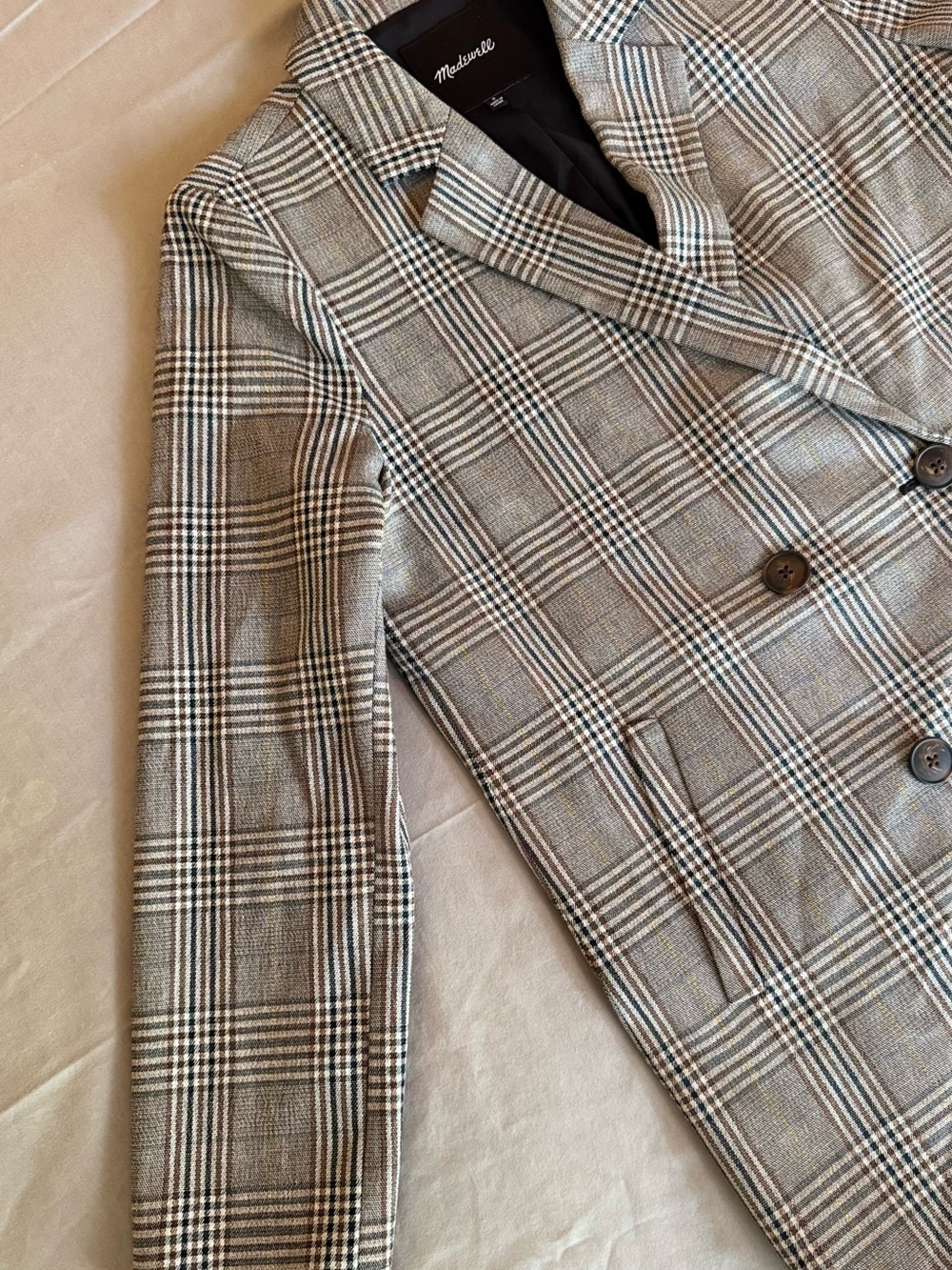 MADEWELL Huston Classic Plaid Wide-Leg Pant - Black & Brown Trousers Dress Pants - Picture 16 of 16